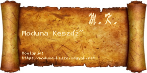 Moduna Kesző névjegykártya